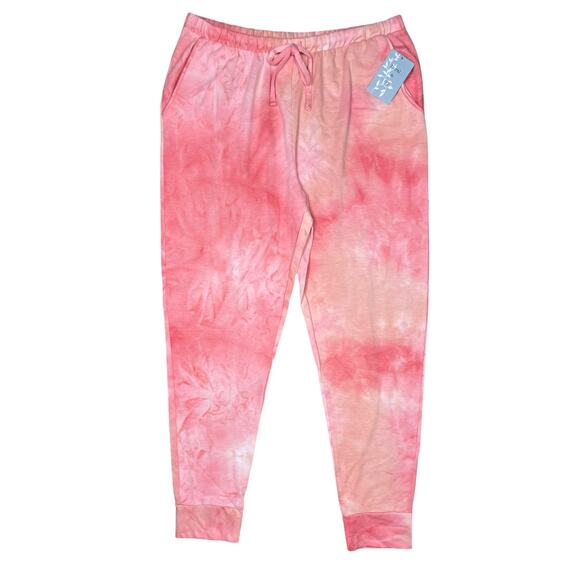 Pink Tie Dye Comfy Sweatpants - Picture 1 of 4